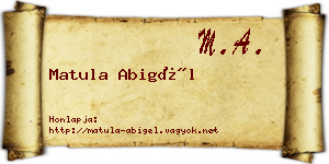 Matula Abigél névjegykártya
